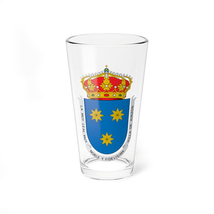 Escudo de Ainzón-Zaragoza (Spain) (Coat of Arms) Pint Glass 16oz