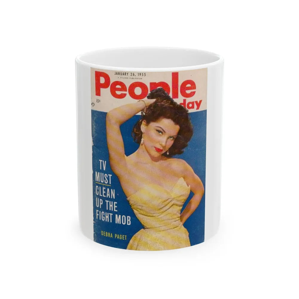 Debra Paget #27 - Mag. Cover (Vintage Female Icon) White Coffee Mug-11oz-Go Mug Yourself