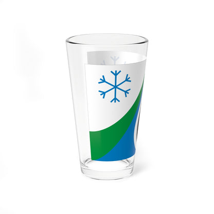 Flag of Severny rayon Novosibirsk oblast 2006 (Russia) Pint Glass 16oz