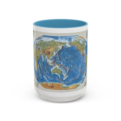 World Map - Tectonic Plates (1999) (Map) Accent Coffee Mug