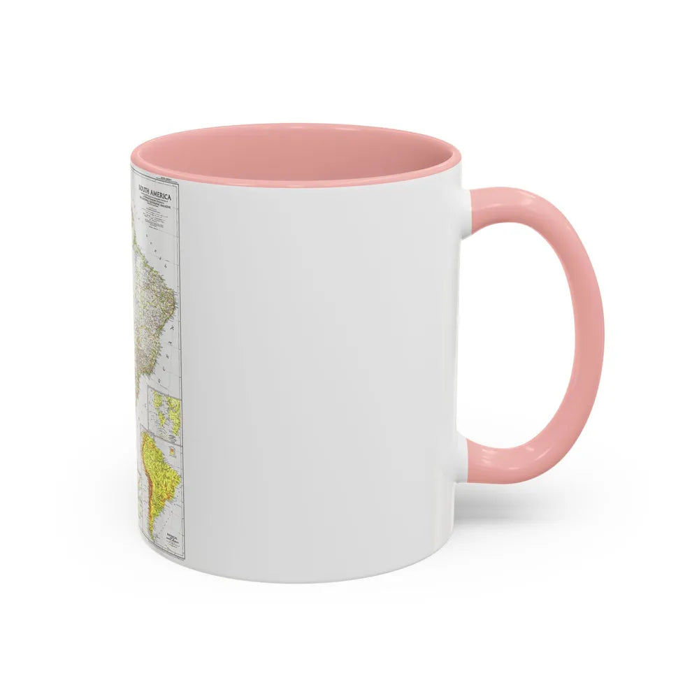 South America (1950) (Map) Accent Coffee Mug-Go Mug Yourself