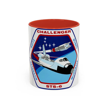 STS 6 (NASA) Accent Coffee Mug-11oz-Red-Go Mug Yourself