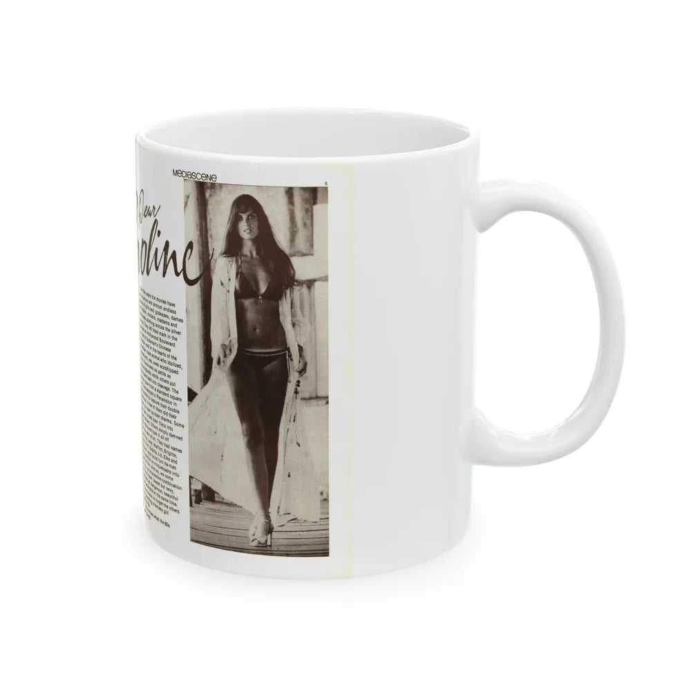 Caroline Munro #356 (Vintage Female Icon) White Coffee Mug-Go Mug Yourself