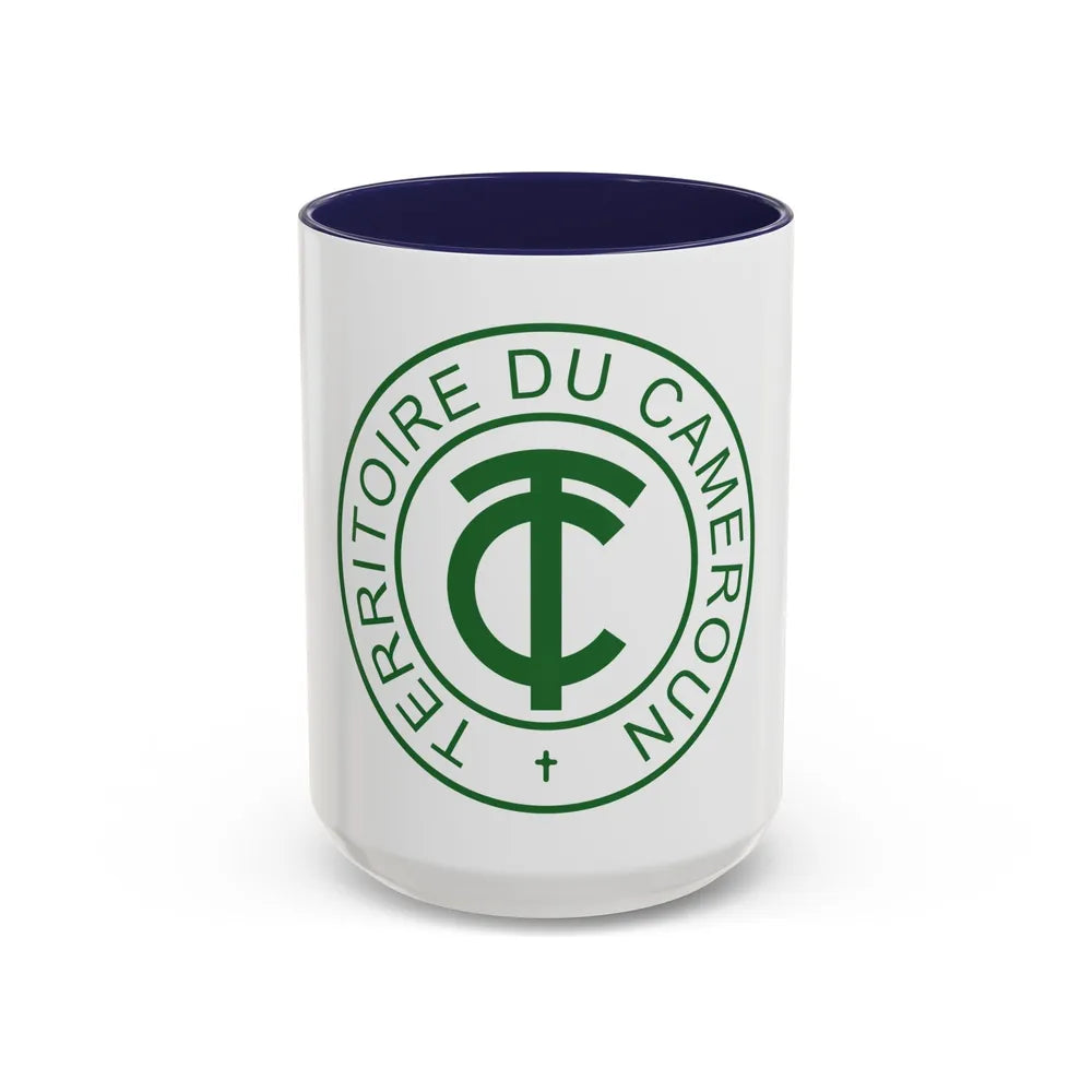 Emblem of French Cameroon - Accent Coffee Mug-15oz-Navy-Go Mug Yourself