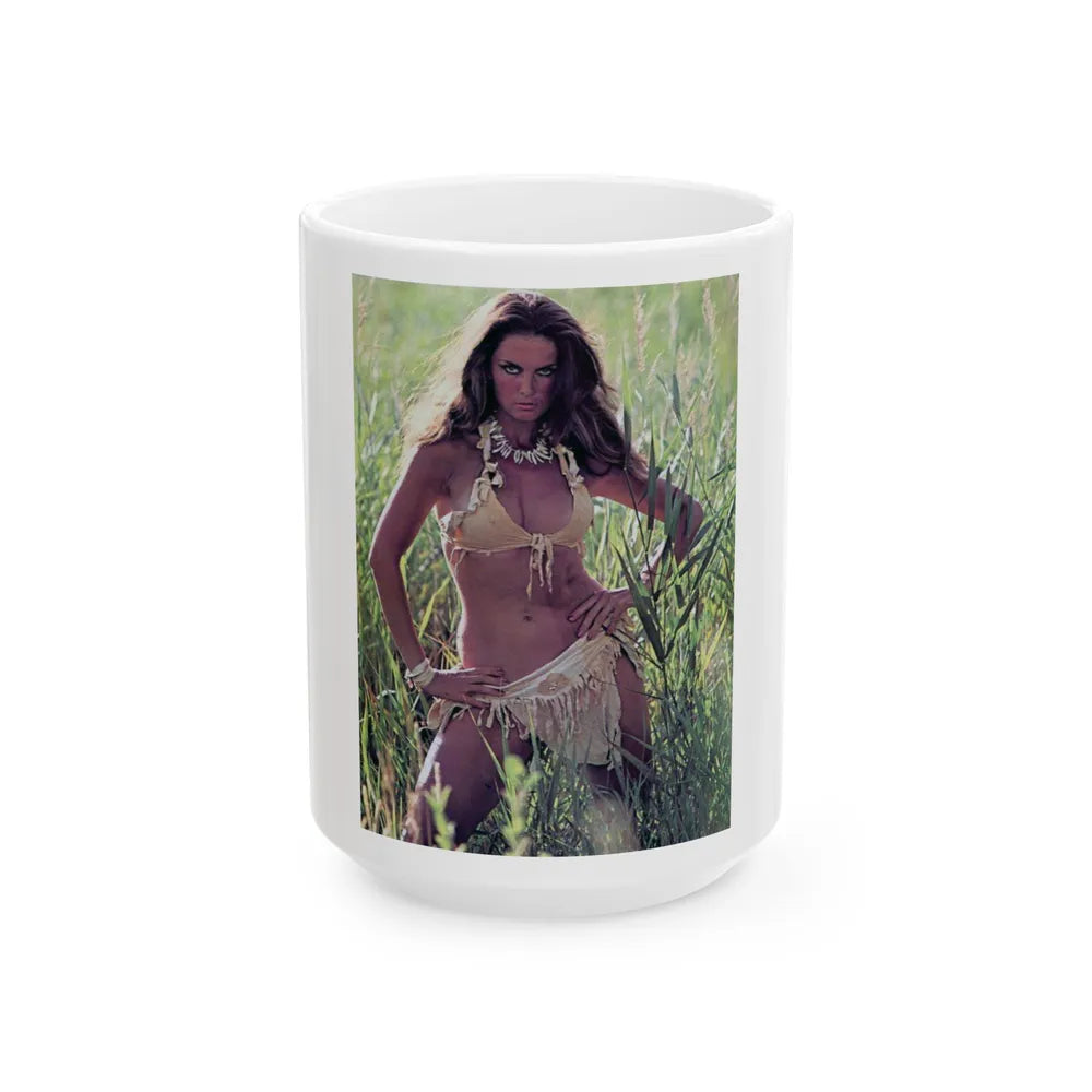 Caroline Munro #303 (Vintage Female Icon) White Coffee Mug-15oz-Go Mug Yourself