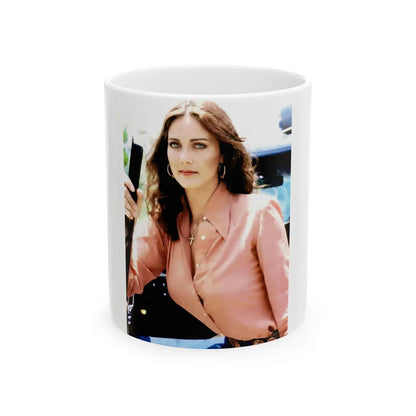 Lynda Carter #275 (Vintage Female Icon) White Coffee Mug-11oz-Go Mug Yourself