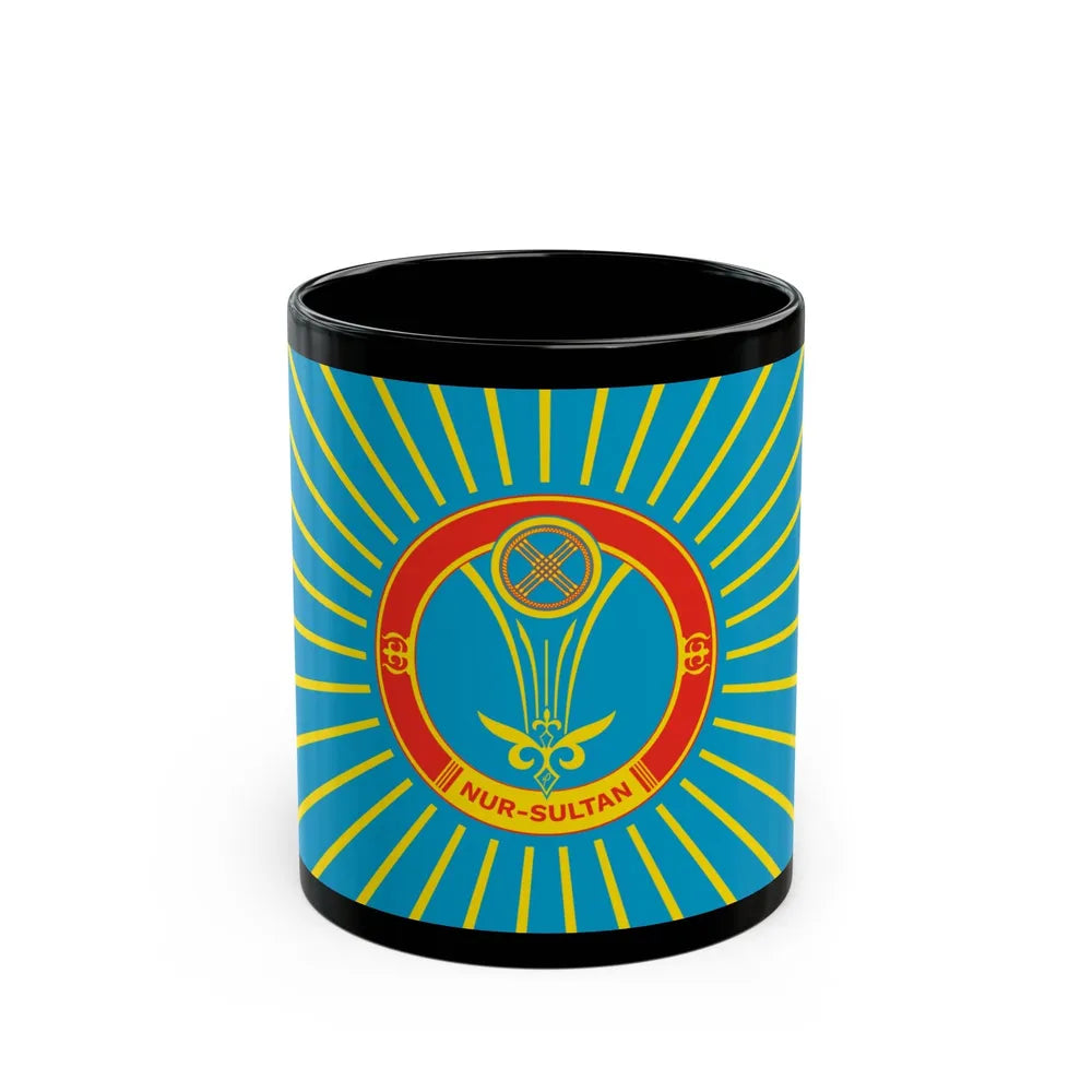 Flag of Nur Sultan Kazakhstan - Black Coffee Mug-11oz-Go Mug Yourself