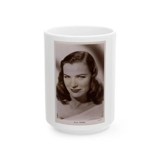 Ella Raines #239 (Vintage Female Icon) White Coffee Mug-15oz-Go Mug Yourself