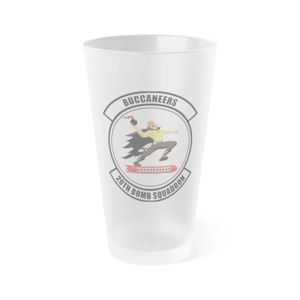 20th Bomb Squadron Emblem (U.S. Air Force) Frosted Pint Glass 16oz-16oz-Frosted-Go Mug Yourself