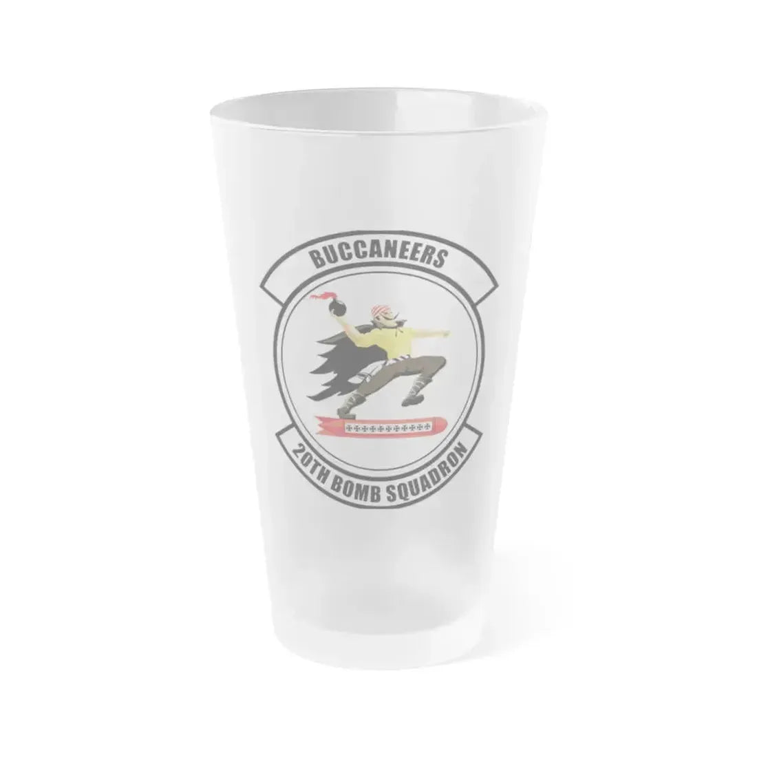 20th Bomb Squadron Emblem (U.S. Air Force) Frosted Pint Glass 16oz 16oz Frosted - Go Mug Yourself