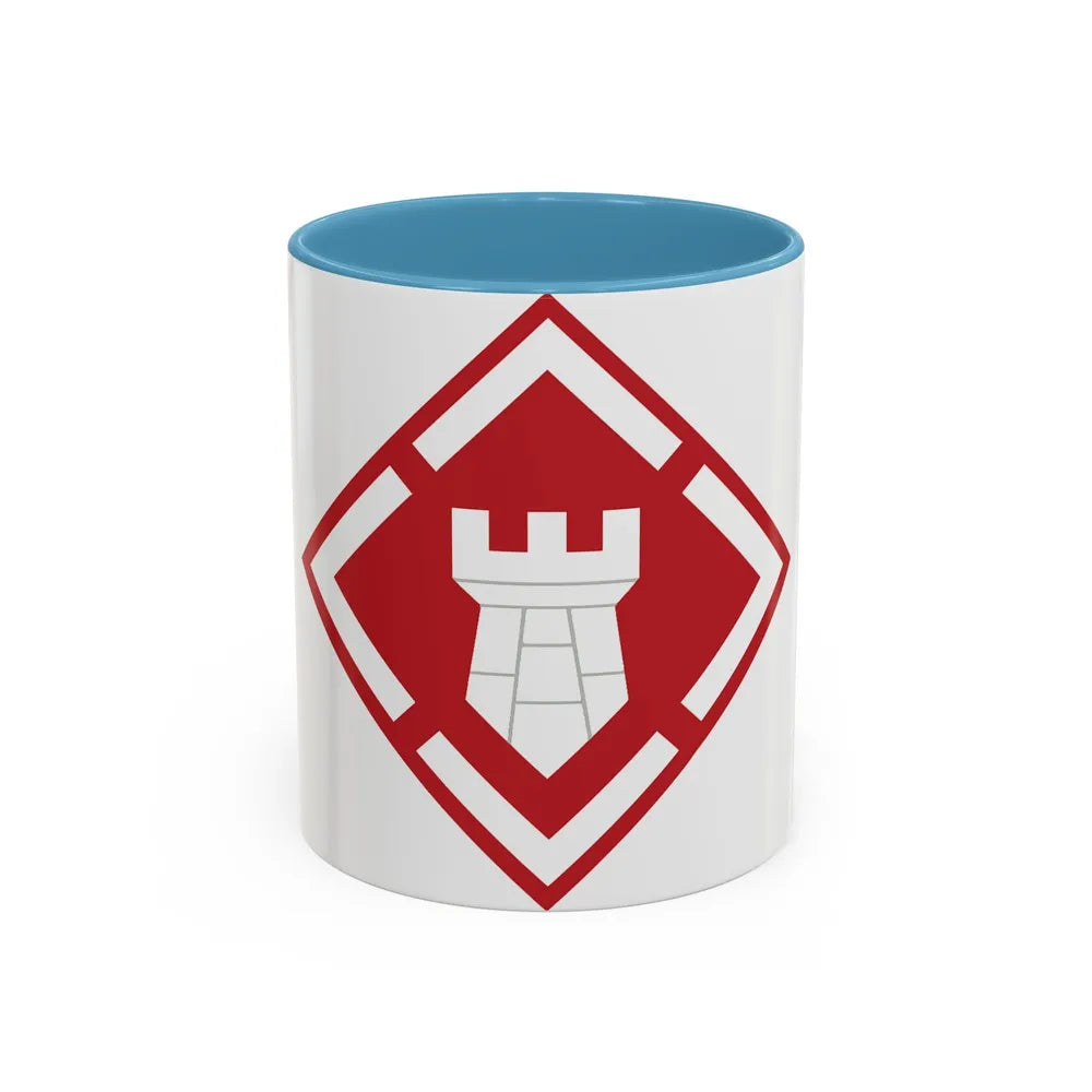 20th Engineer Brigade (U.S. Army) Accent Coffee Mug-11oz-Light Blue-Go Mug Yourself