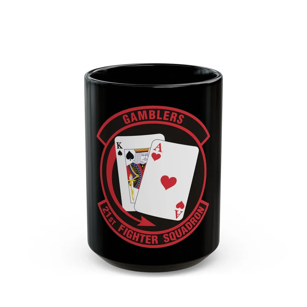 21 Fighter Squadron AETC (U.S. Air Force) Black Coffee Mug-15oz-Go Mug Yourself