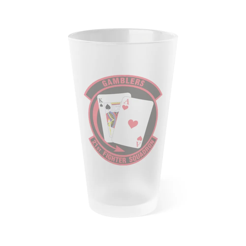 21 Fighter Squadron AETC (U.S. Air Force) Frosted Pint Glass 16oz-16oz-Frosted-Go Mug Yourself