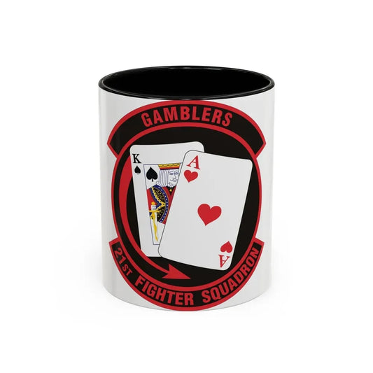 21 Fighter Squadron AETC (U.S. Air Force) Accent Coffee Mug 11oz Black - Go Mug Yourself
