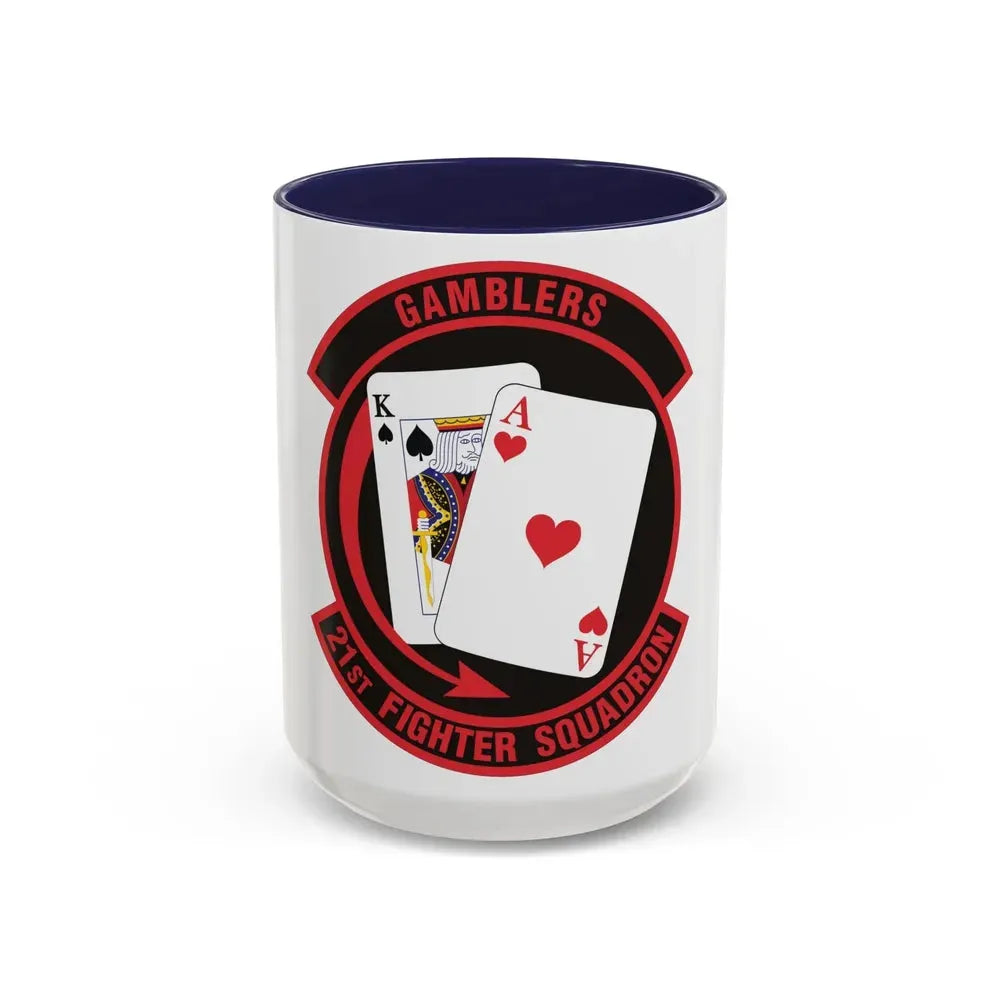 21 Fighter Squadron AETC (U.S. Air Force) Accent Coffee Mug 15oz Navy - Go Mug Yourself