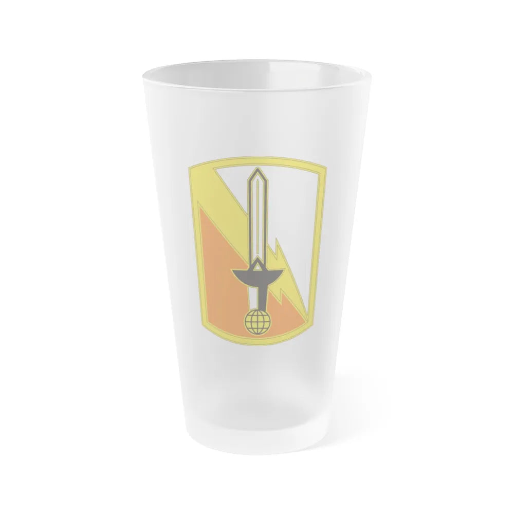 21 Signal Brigade (U.S. Army) Frosted Pint Glass 16oz-Go Mug Yourself