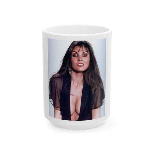 Caroline Munro #314 (Vintage Female Icon) White Coffee Mug-15oz-Go Mug Yourself