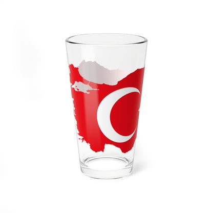 Flag-map of Turkey (Turkey) Pint Glass 16oz