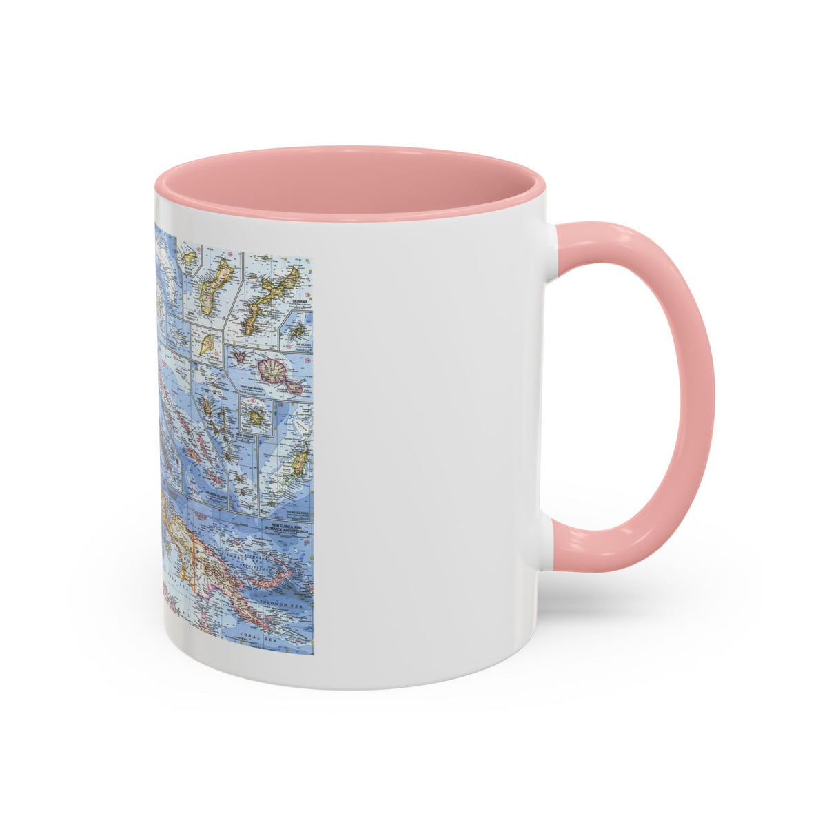 New Zealand, New Guinea (1962) (Map) Accent Coffee Mug