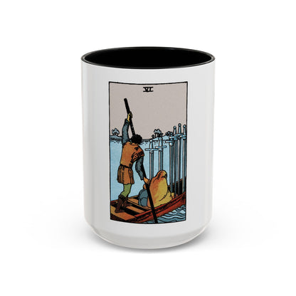 The 6 of Swords (Tarot Card) Accent Coffee Mug
