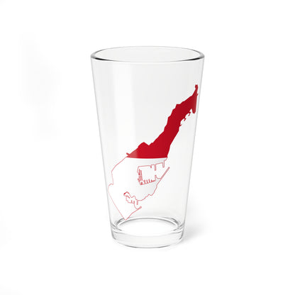 Flag map of Monaco (Monaco) Pint Glass 16oz