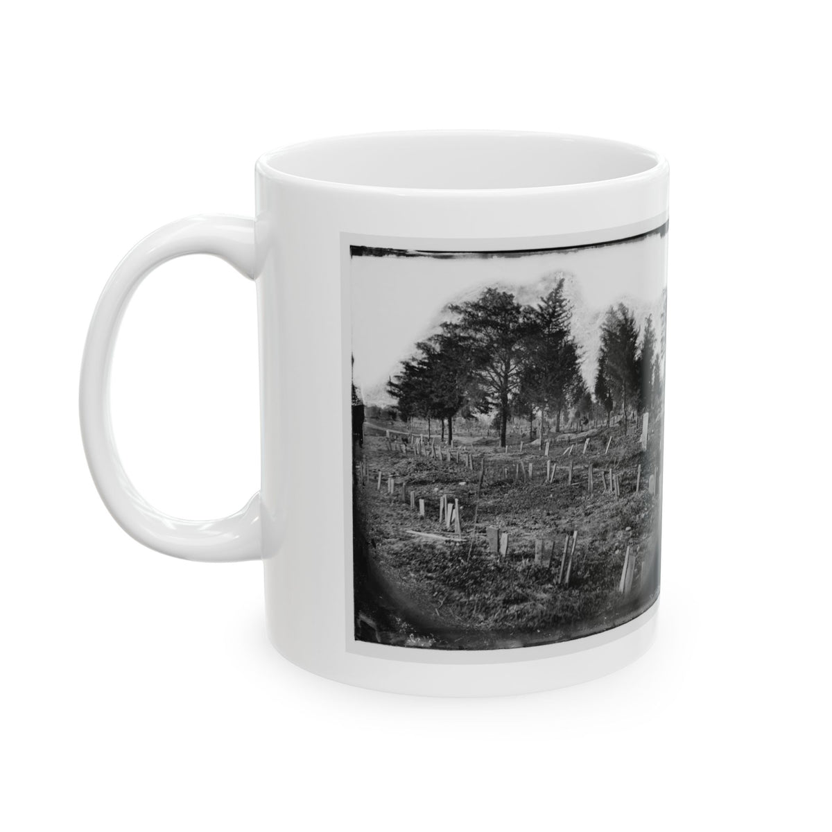 Richmond, Va. Graves Of Confederate Soldiers In Oakwood Cemetery, With Board Markers (U.S. Civil War) White Coffee Mug
