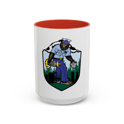 USCG Sailor Squatch (U.S. Coast Guard) Accent Coffee Mug