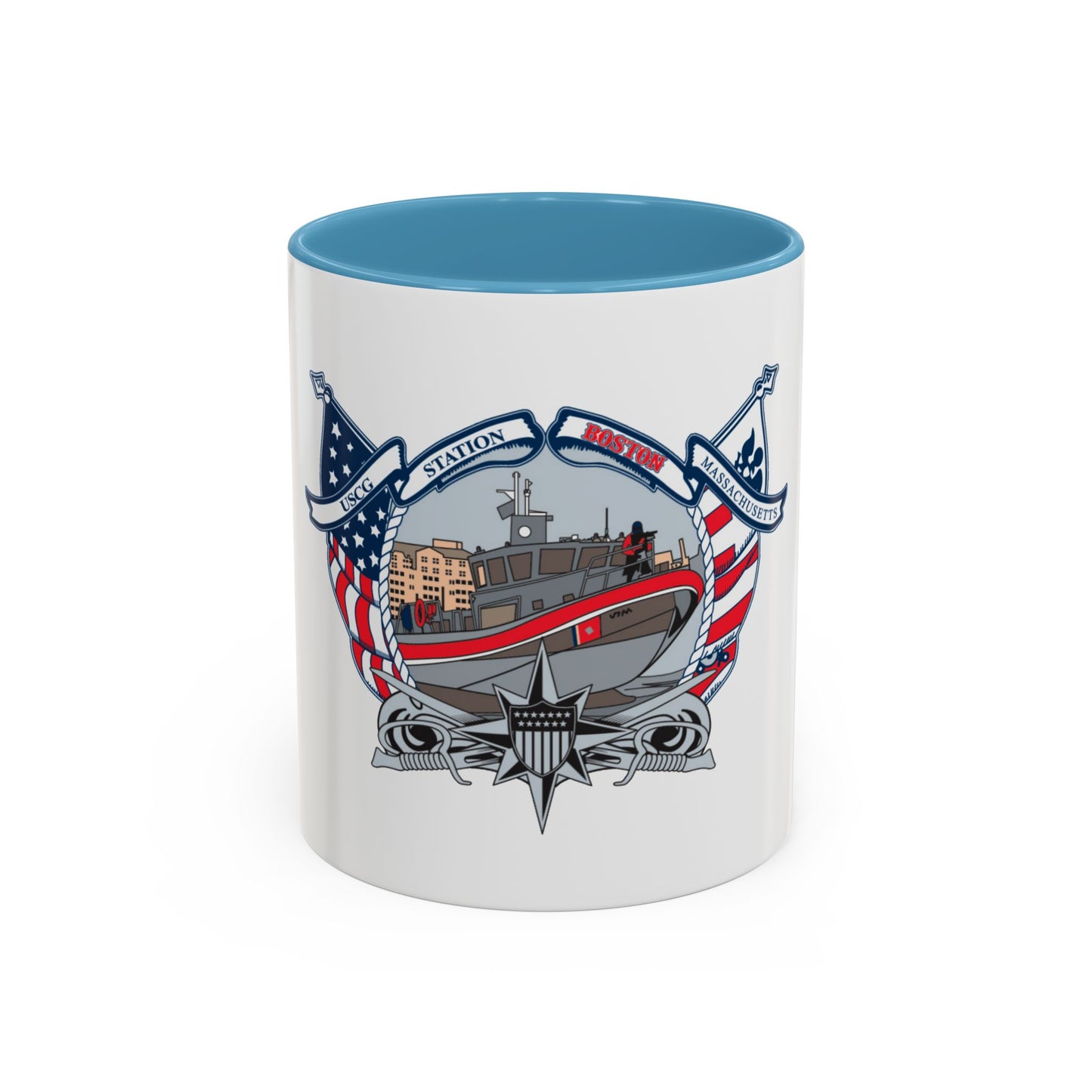 USCG Station Boston (U.S. Coast Guard) Accent Coffee Mug