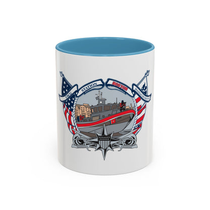 USCG Station Boston (U.S. Coast Guard) Accent Coffee Mug
