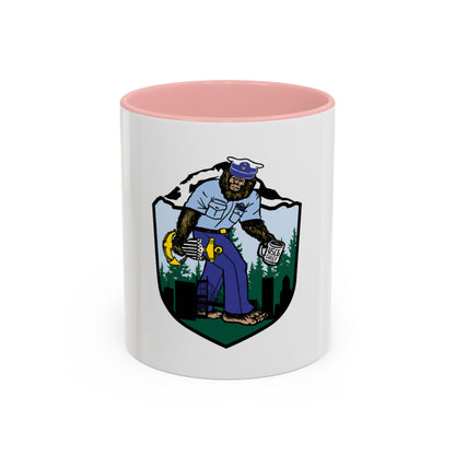 USCG Sailor Squatch (U.S. Coast Guard) Accent Coffee Mug