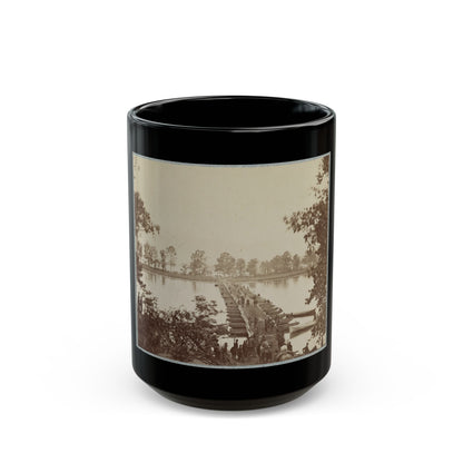 Army Of The James, Pontoon Bridges Across James River At Deep Bottom And Varina 001 (U.S. Civil War) Black Coffee Mug