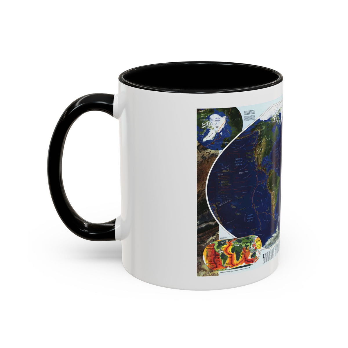 World Map - Physical Earth 1 (1998) (Map) Accent Coffee Mug