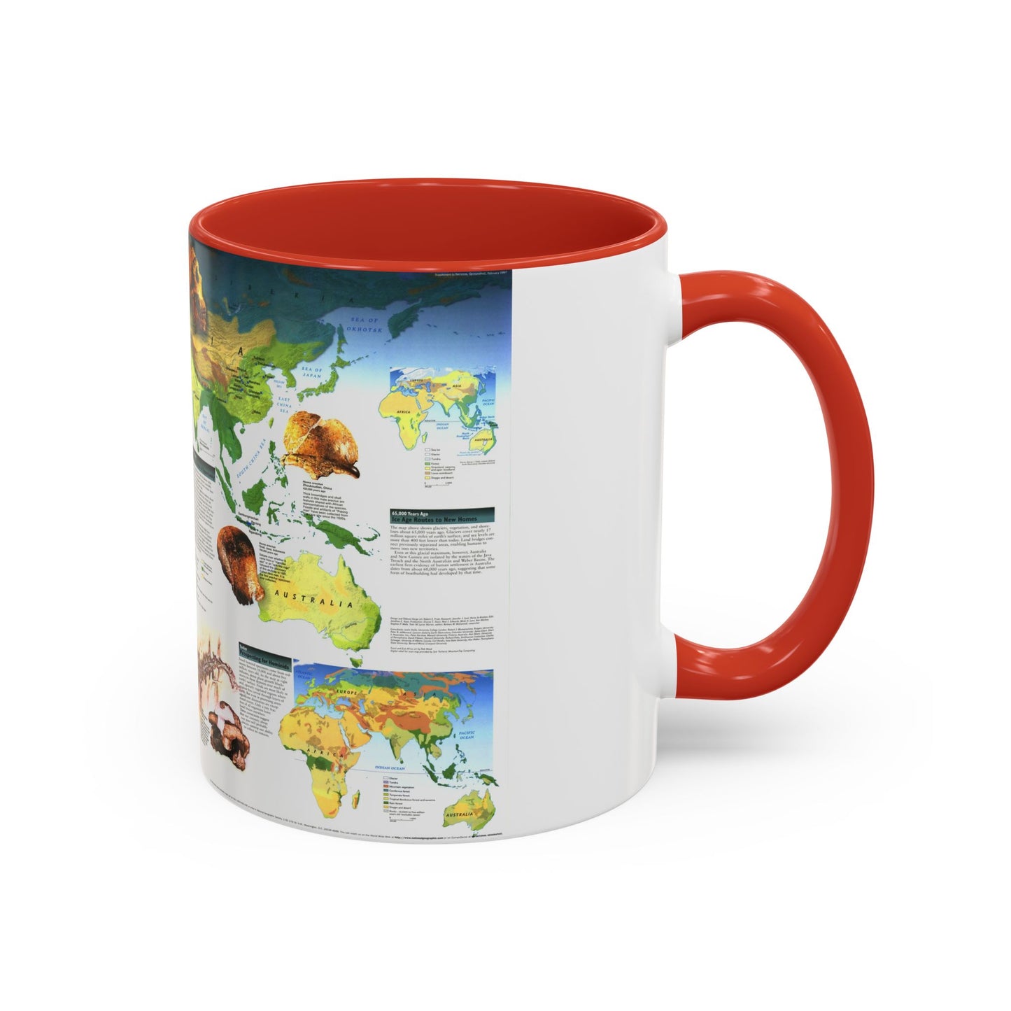 World Map - Dawn of Humans (1997) (Map) Accent Coffee Mug