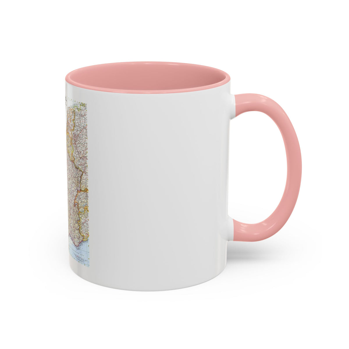 France, Belgium, and the Netherlands (1960) (Map) Accent Coffee Mug
