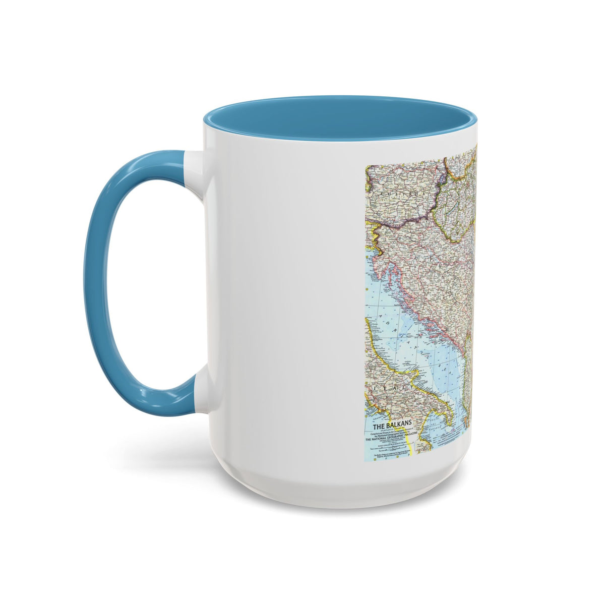 Europe - The Balkans (1962) (Map) Accent Coffee Mug