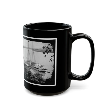 Drewry's Bluff, Va. Federal Transports With Cargoes Of Artillery On The James (U.S. Civil War) Black Coffee Mug