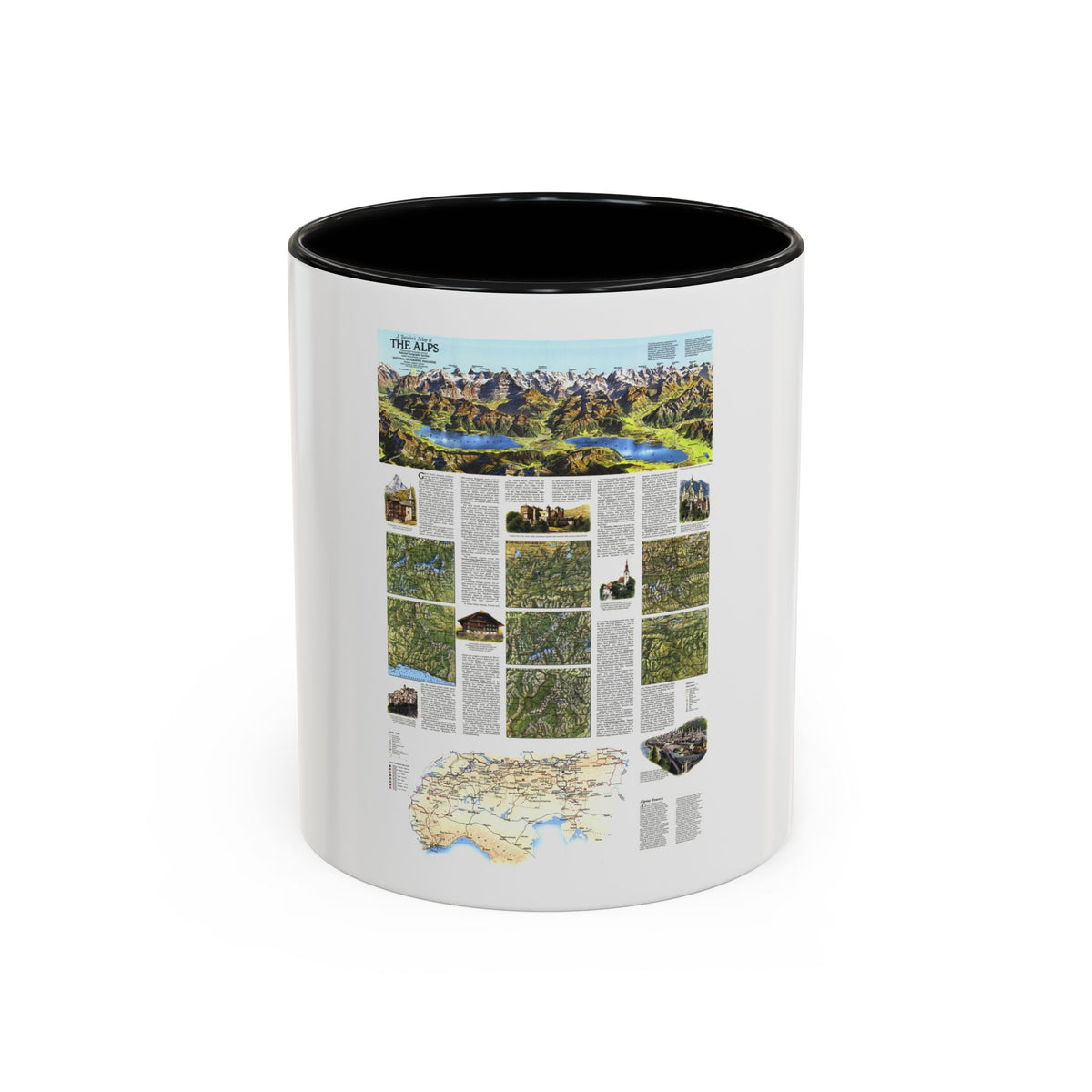 Alps, The - A Traveller's Map (1985) (Map) Accent Coffee Mug
