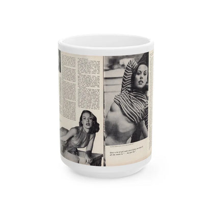 Dawn Richard #45 - [Pages 22 & 23] Including Pages 3 & 4 of 4 with, 3 B&W Photos+Article from Adam Mag. '58 - Photo (Vintage Female Icon) White Coffee Mug-15oz-Go Mug Yourself