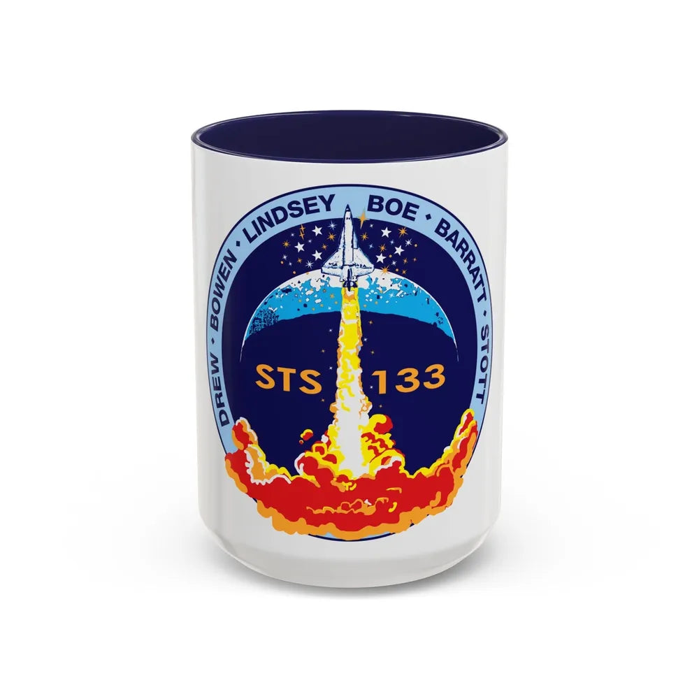 STS 133 (NASA) Accent Coffee Mug-15oz-Navy-Go Mug Yourself