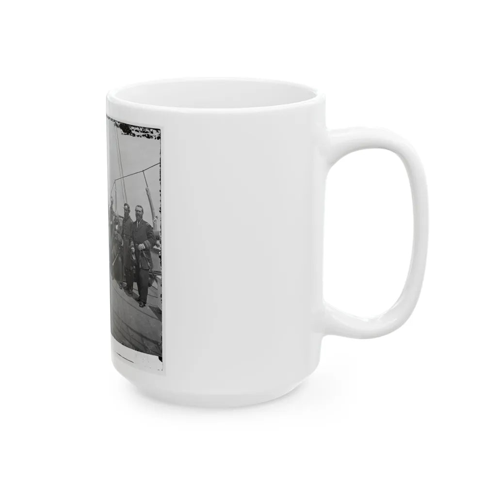 Charleston Harbor, S.C. Rear Admiral John A. Dahlgren (Fifth From Left) And Staff Aboard U.S.S. Pawnee (U.S. Civil War) White Coffee Mug-Go Mug Yourself