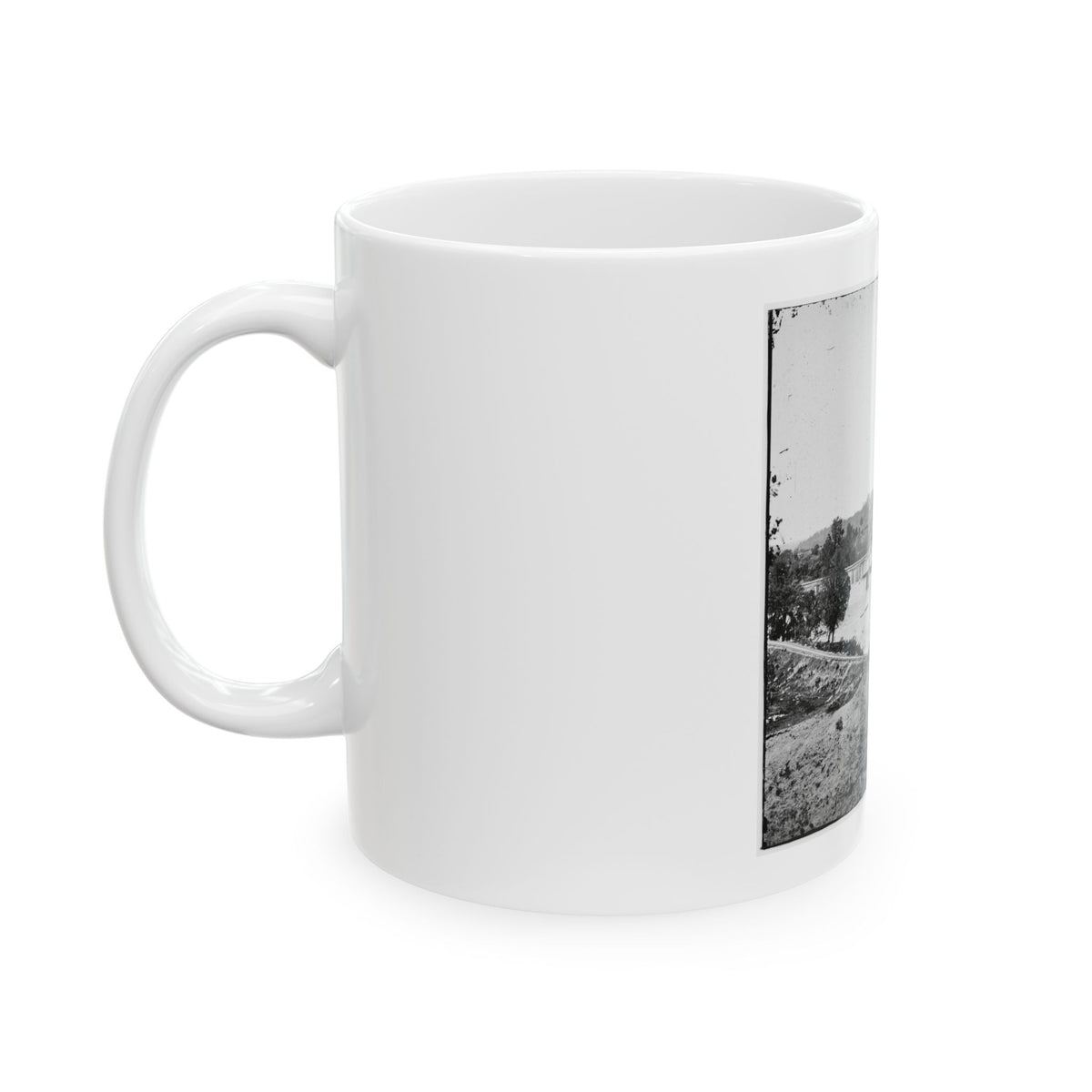 Richmond, Va. Railroad Bridge And Old Dominion Iron And Nail Works On Belle Isle (U.S. Civil War) White Coffee Mug