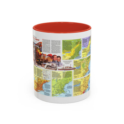 USA - New England 2 (1987) (Map) Accent Coffee Mug