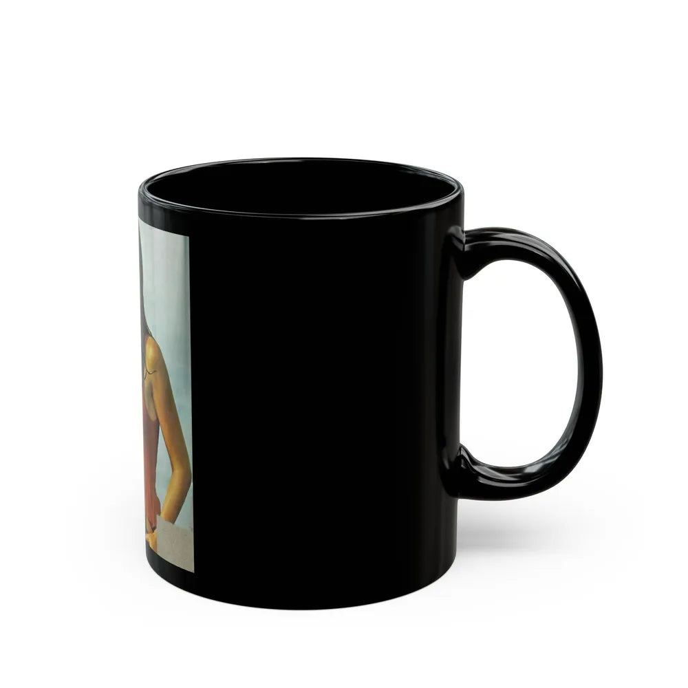 Caroline Munro #309 (Vintage Female Icon) Black Coffee Mug-Go Mug Yourself