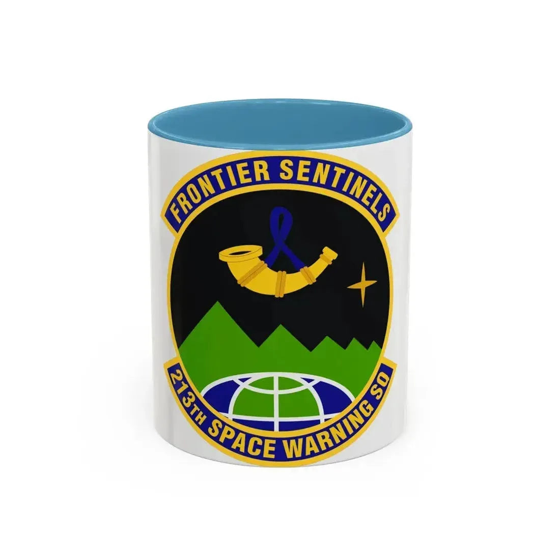 213th Space Warning Squadron (U.S. Air Force) Accent Coffee Mug 11oz Light Blue - Go Mug Yourself
