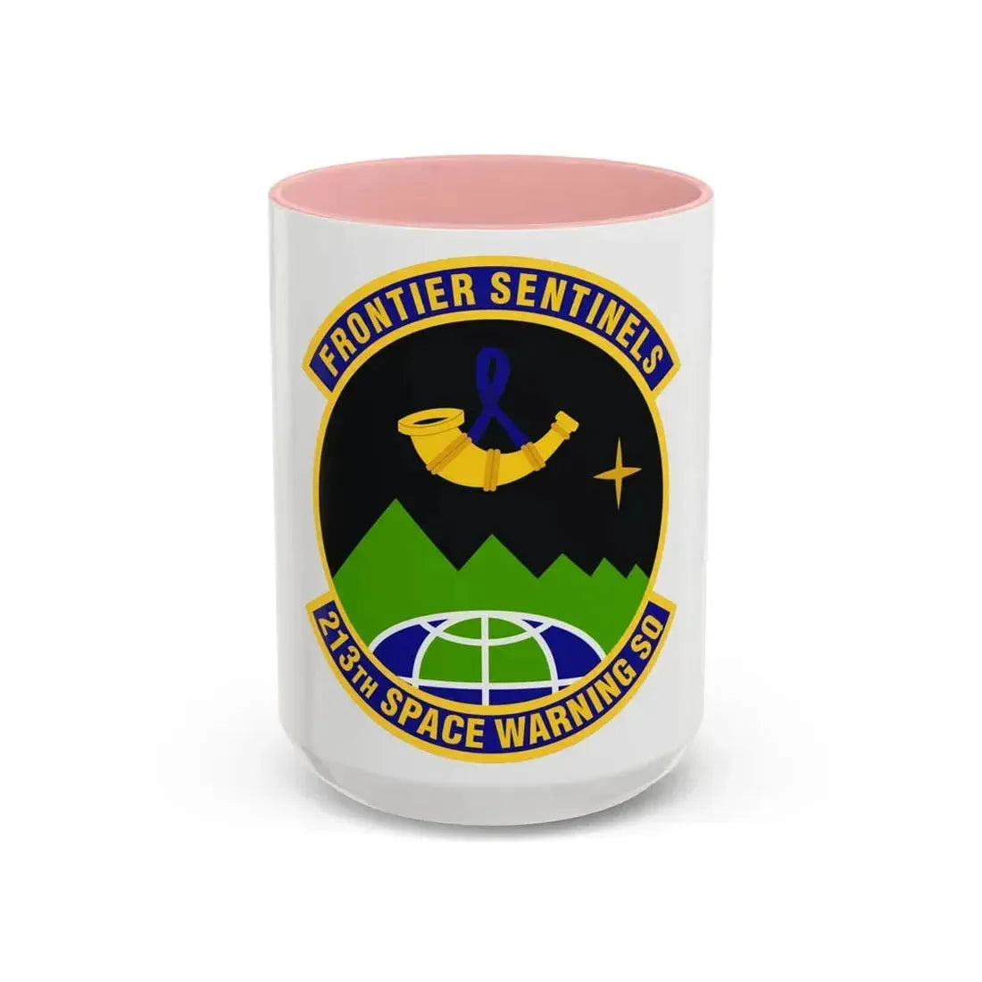 213th Space Warning Squadron (U.S. Air Force) Accent Coffee Mug 15oz Pink - Go Mug Yourself