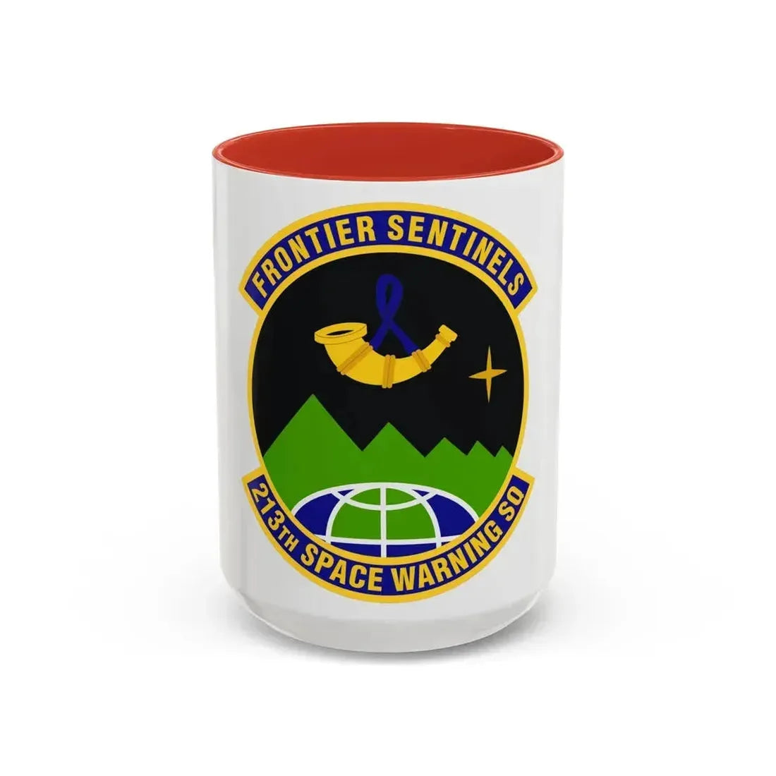 213th Space Warning Squadron (U.S. Air Force) Accent Coffee Mug 15oz Red - Go Mug Yourself