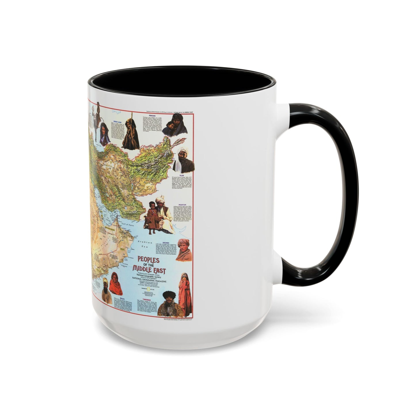 Middle East - The Peoples 1 (1972) (Map) Accent Coffee Mug