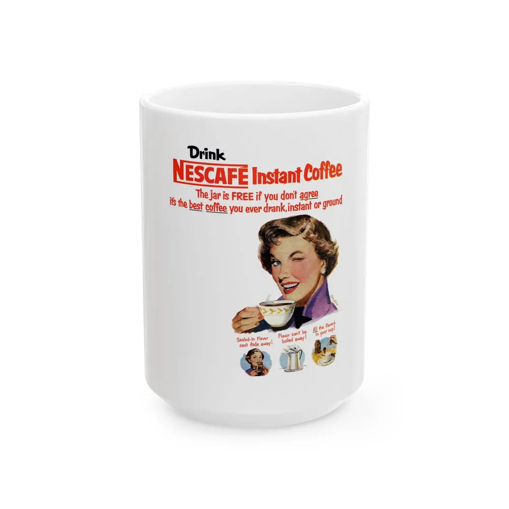 Drink Nescafe Instant Coffee, advertisement, Collier's, April 12, 1952 - White Coffee Mug-15oz-Go Mug Yourself