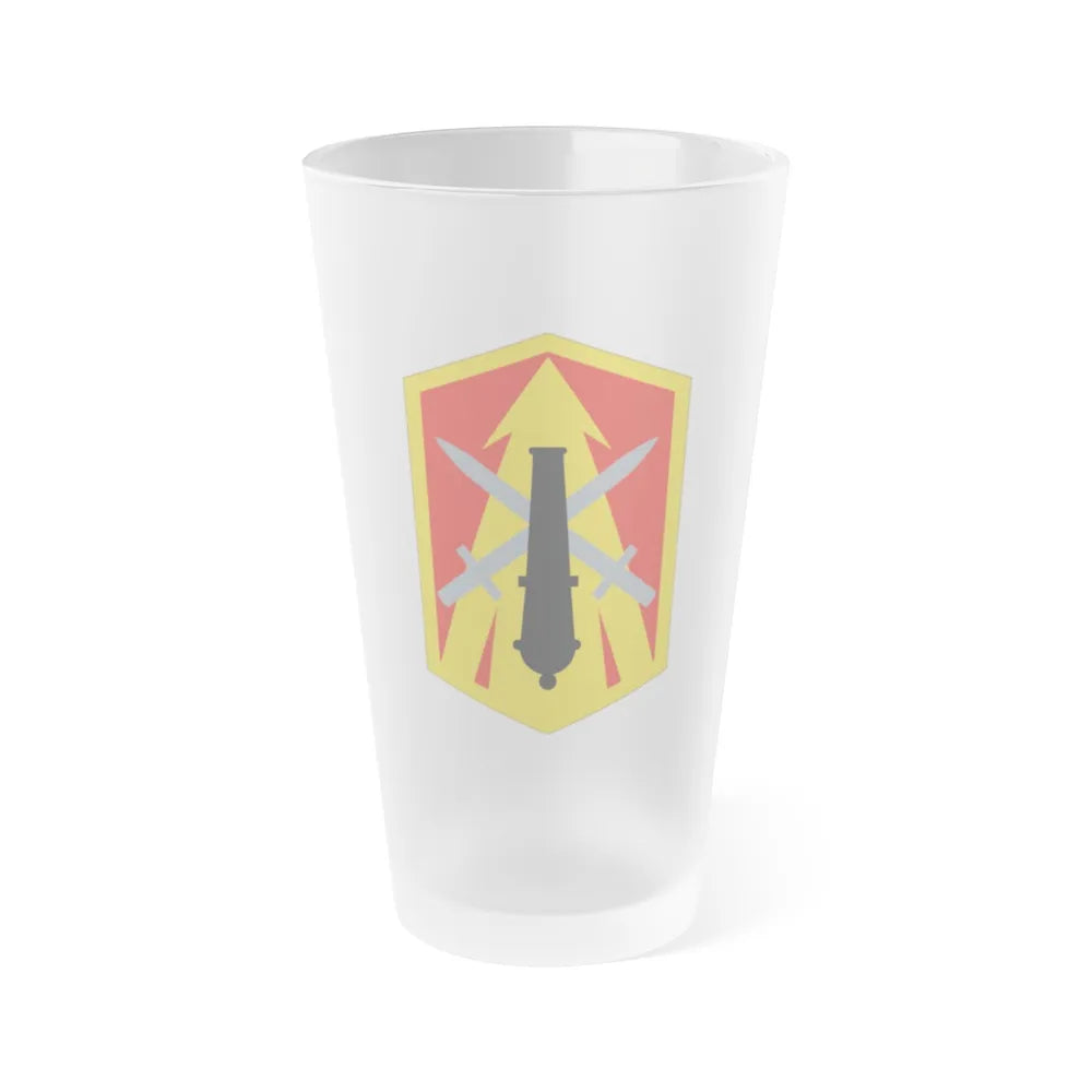 214th Field Artillery Brigade (U.S. Army) Frosted Pint Glass 16oz-Go Mug Yourself