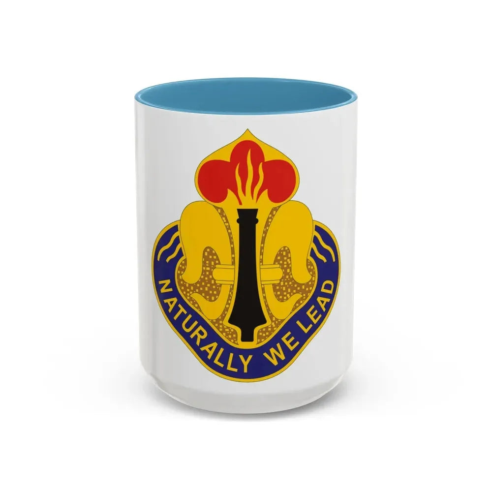 214th Field Artillery Brigade v2 (U.S. Army) Accent Coffee Mug 15oz Light Blue - Go Mug Yourself